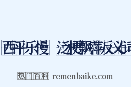 西平乐慢·泛梗飘萍反义词是什么意思的图片